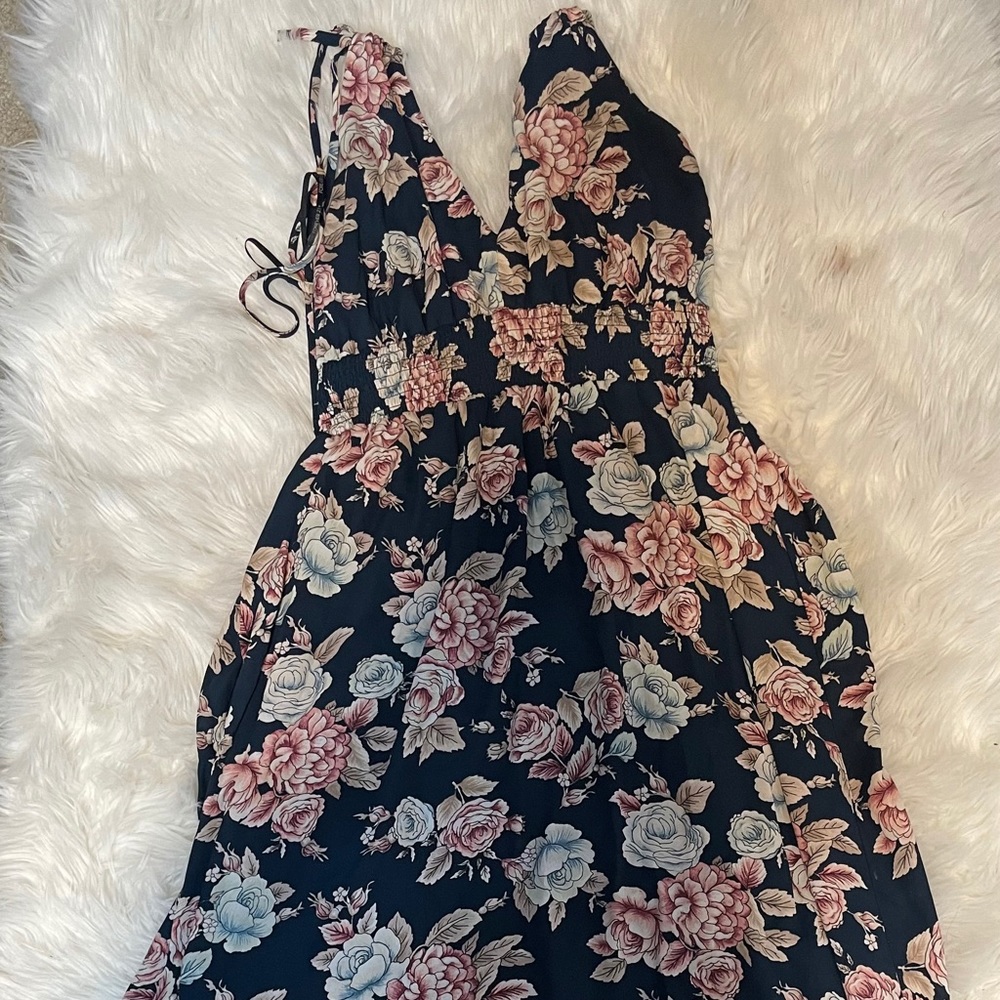 Floral blue dress